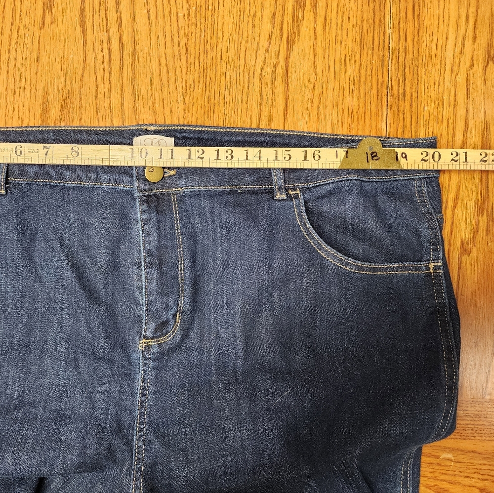 LOGO Blue Denim Jeans Plus Size 22W Tapered Leg